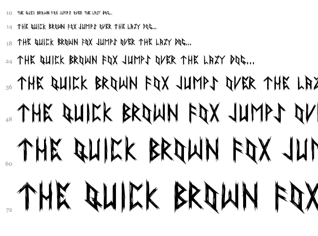 Ancient Runes font waterfall